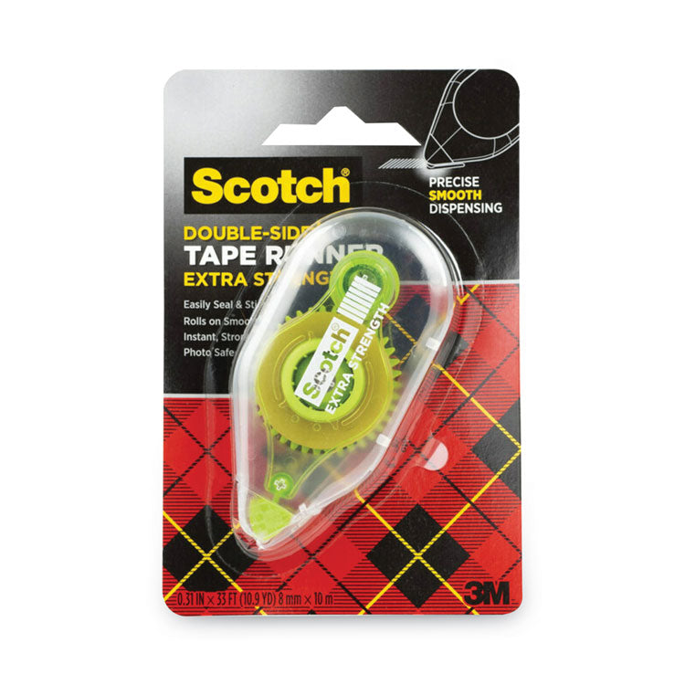 Extra-Strength Tape Runner, 0.31" X 33 Ft, Dries Clear