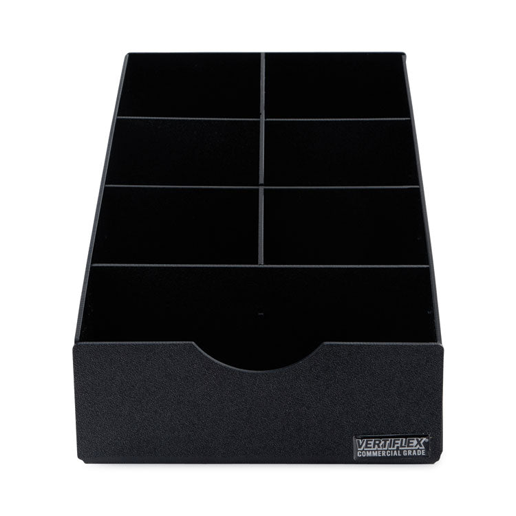 Condiment Caddy, 7 Compartments, 8.75 x 16 x 5.25, Black