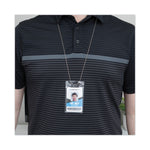 ID Badge Holder Chain, Metal Ball Chain Fastener, 36" Long, Nickel Plated, 100/Box