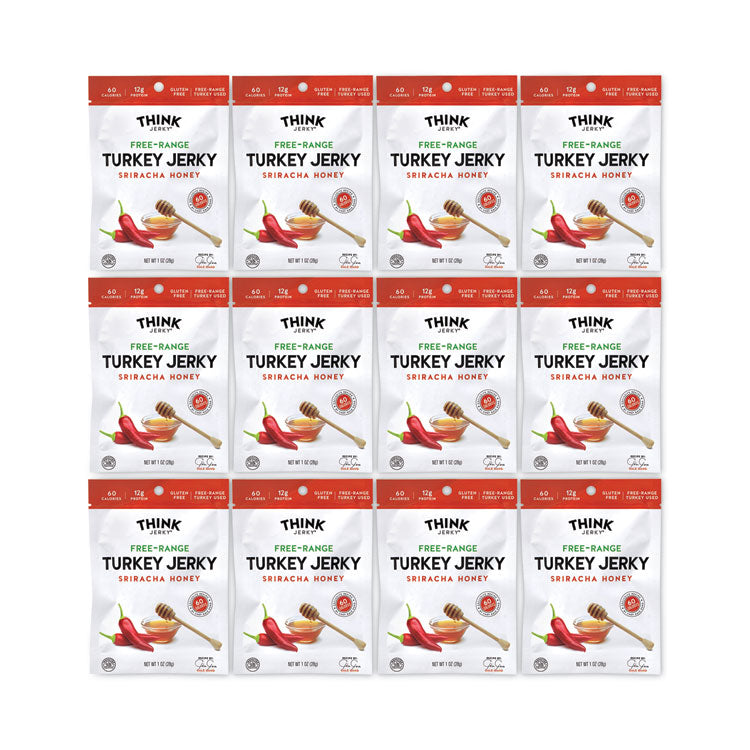 Sriracha Honey Turkey Jerky, 1 oz Pouch, 12/Pack