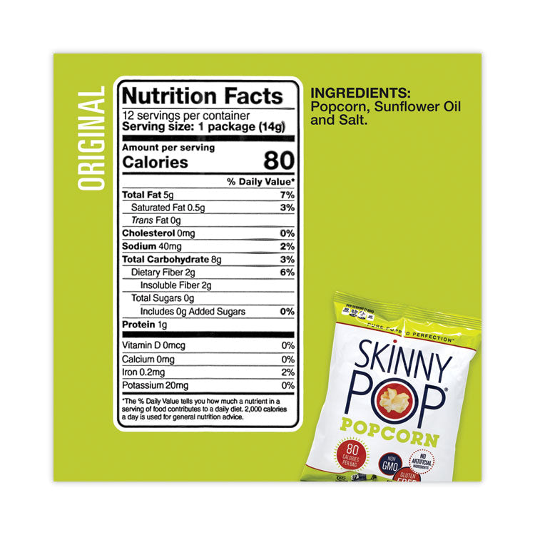 Popcorn Variety Snack Pack, 0.5 oz Bag, 36 Bags/Carton