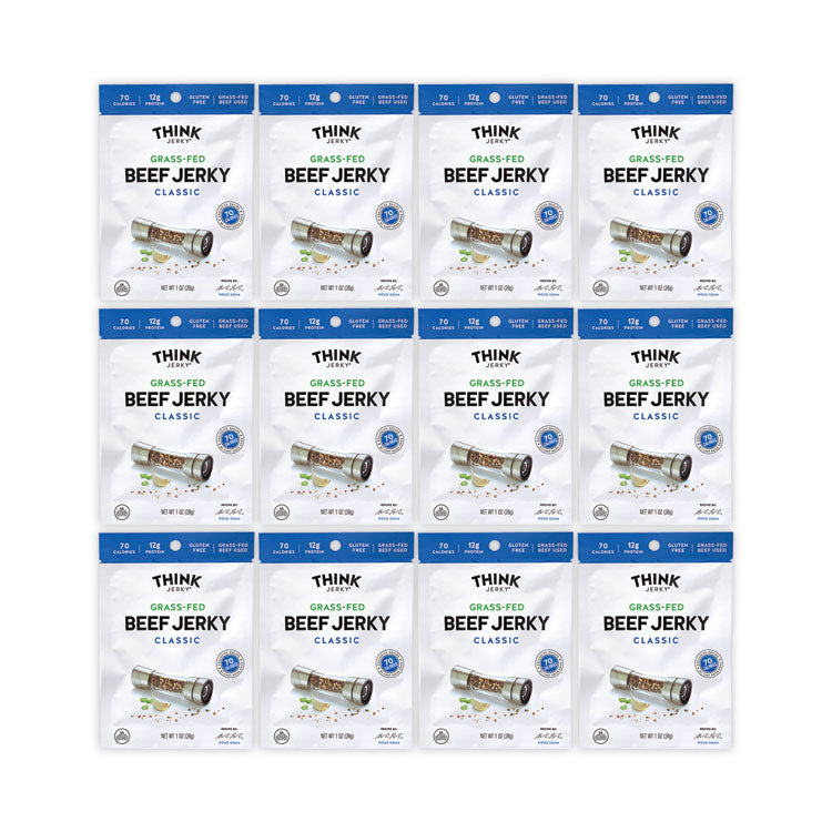 Classic Beef Jerky, 1 oz Pouch, 12/Pack