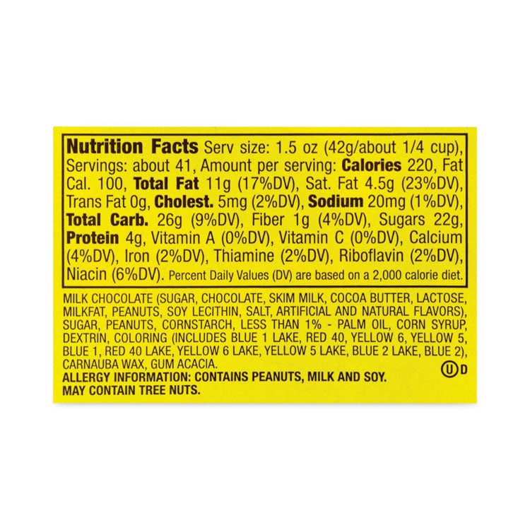 Milk Chocolate Peanut Candies, 62 oz Tub