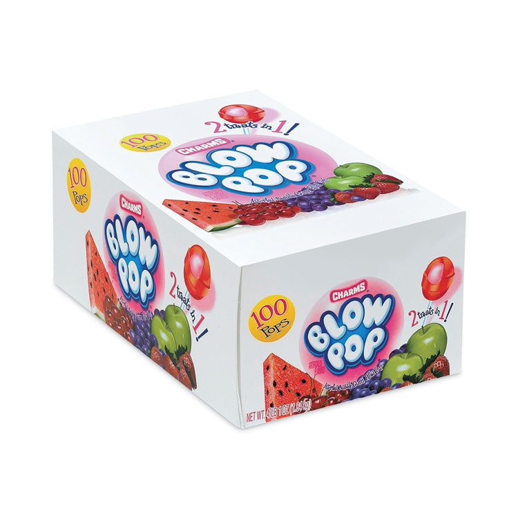 Blow Pops, Assorted Flavors, 0.64 oz, 100/Carton