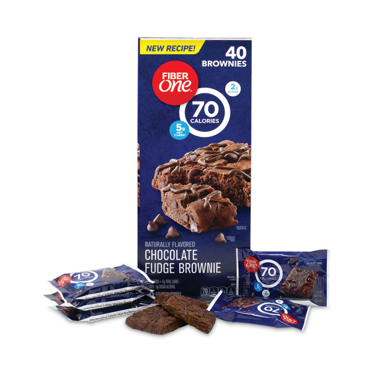 70 Calorie Chocolate Fudge Brownies, 0.89 oz, 40/Carton