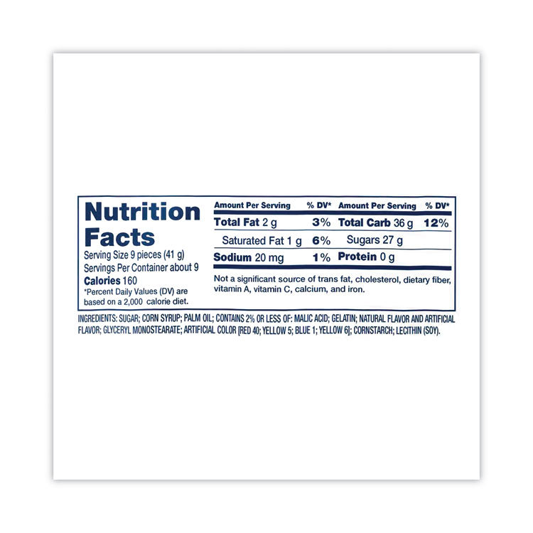 Chews Candy, Assorted Flavors, 13 oz Pouches, 4/Carton