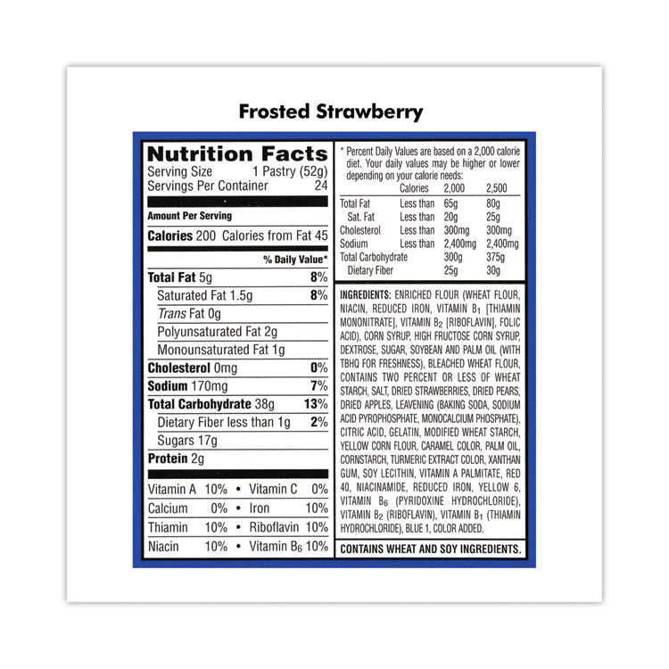 Pop Tarts, Brown Sugar Cinnamon/Strawberry, 2 Tarts/Pouch, 12 Pouches/Pack, 2 Packs/Carton
