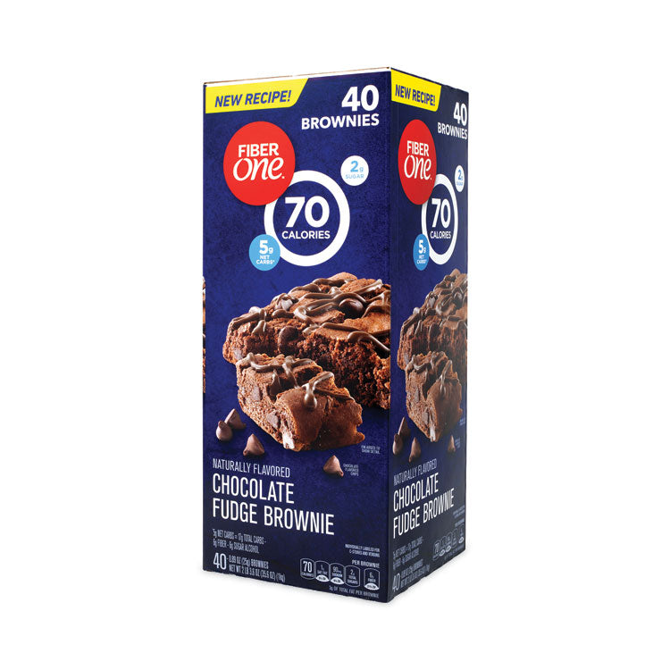 70 Calorie Chocolate Fudge Brownies, 0.89 oz, 40/Carton