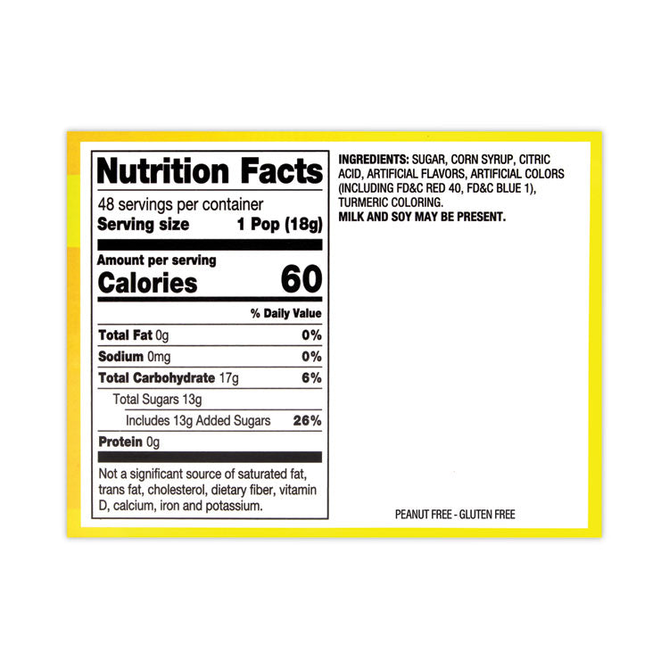 Sweet and Sour Pop, Assorted Flavors, 0.63 oz, 48/Carton