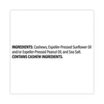 Sea Salted Whole Cashews, 2.25 oz Pouch, 8/Carton
