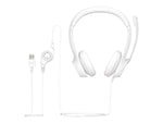 Logitech H390 Wired Headset For PC/Laptop, Off-White Noise Canceling Stereo Computer Headset, USB-A (981-001285)