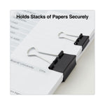 Binder Clips with Storage Tub, (50) Small (0.75"), (10) Medium (1.25"), Black/Silver