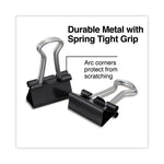 Binder Clips with Storage Tub, Mini, Black/Silver, 60/Pack