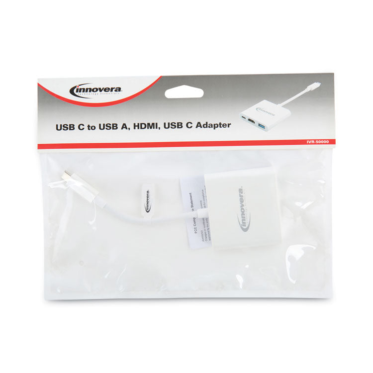USB Type-C HDMI Multiport Adapter, HDMI/USB-C/USB 3.0, 0.65 ft, White