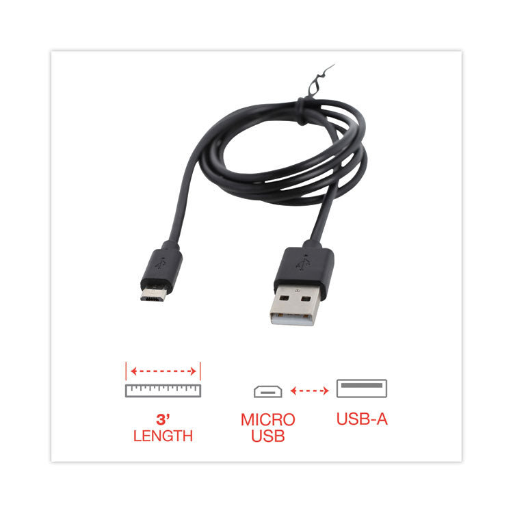 USB to Micro USB Cable, 3 ft, Black