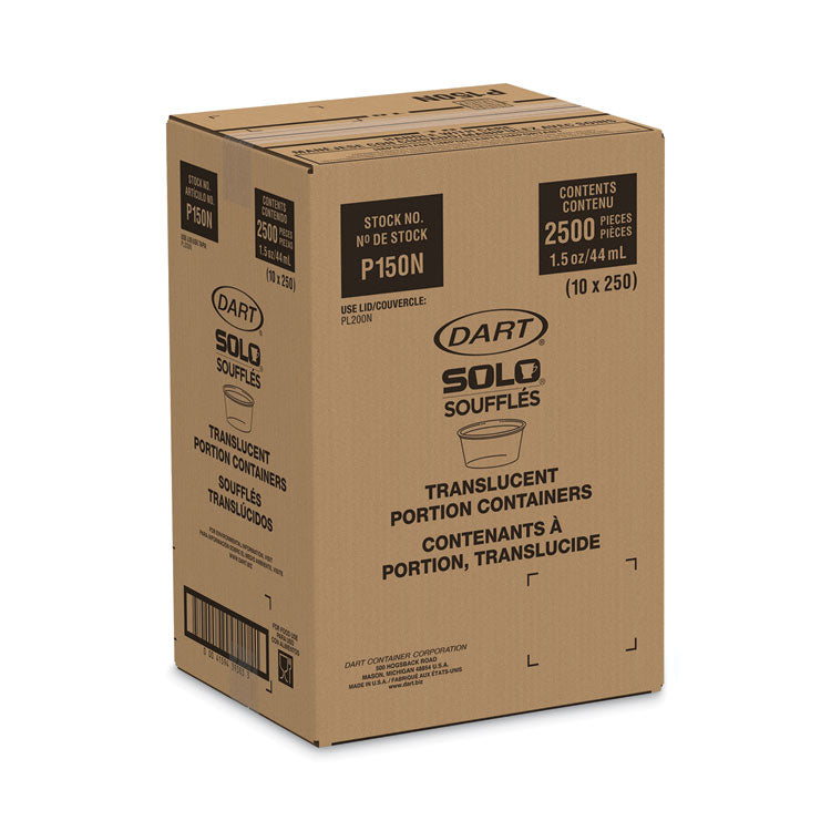 Polystyrene Portion Cups, 1.5 oz, Plastic, Translucent, 2,500/Carton