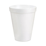 Small Foam Drink Cups, 12 Oz, White, 24/bag, 12 Bags/carton