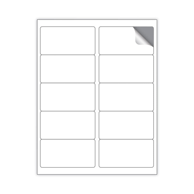 Cover-All Opaque Laser/inkjet Shipping Labels, Inkjet/laser Printers, 2 X 4, White, 10 Labels/sheet, 250 Sheets/box