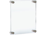 Azar Sign Holder, 12.5" x 15", Wall Mounted, Silver, Acrylic, 4/Pack (105514-SLV-4PK)