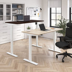 Bush Business Furniture Move 40 Series 48"W Electric Adjustable Standing Desk, Natural Elm/Cool Gray Metallic (M4S4824NESK)
