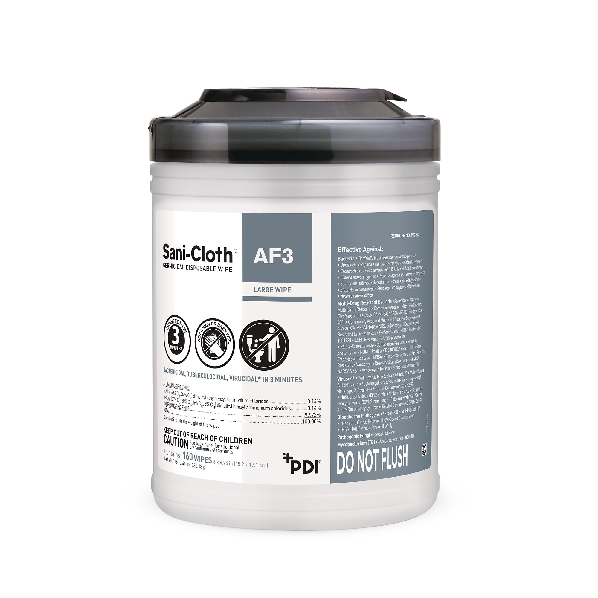 PDI Sani-Cloth AF3 Disinfecting Wipes, 160 Wipes/Container (P13872)