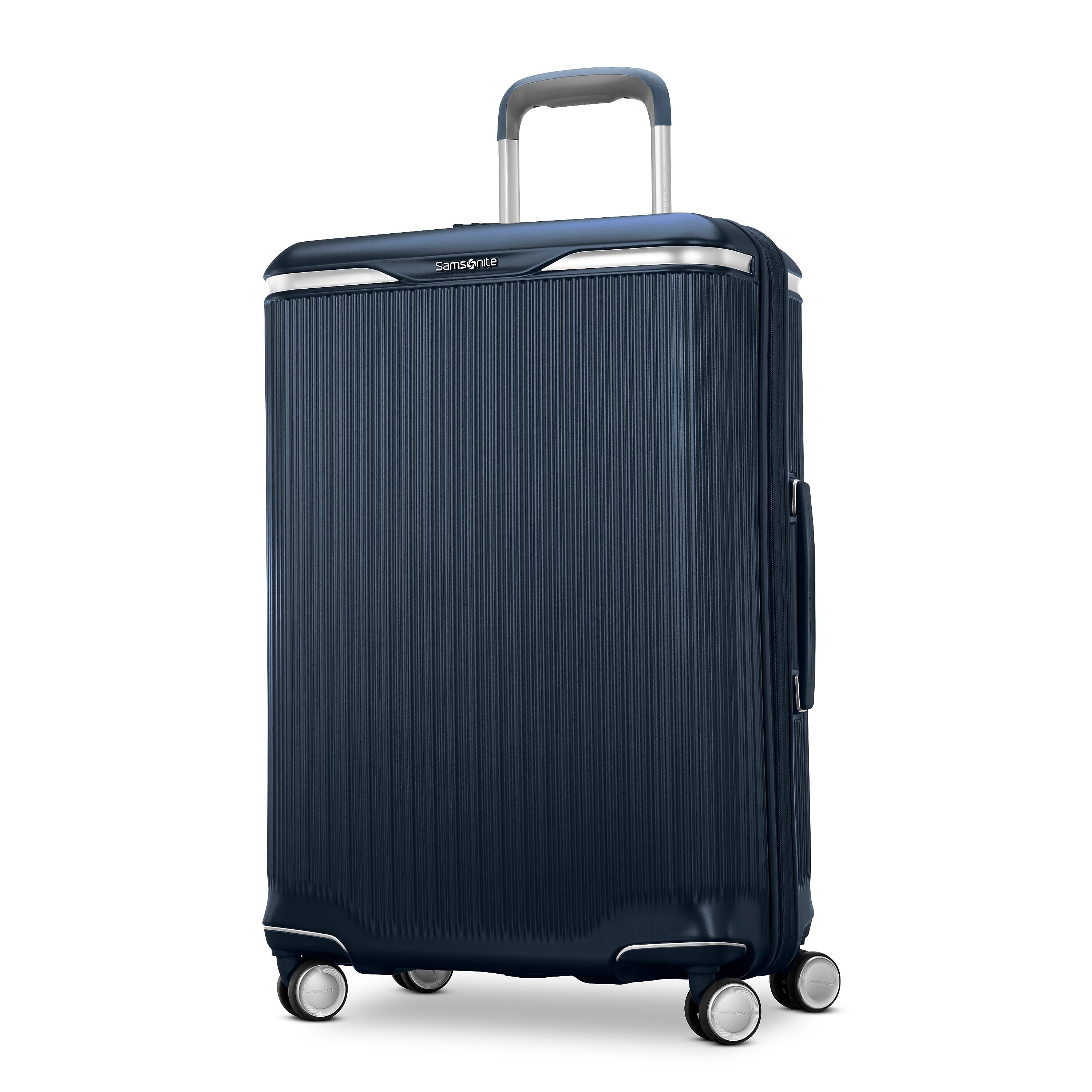 Samsonite Silhouette 18 27" Hardside Checked Luggage with Spinner Wheels, Deep Navy (153644-D418)