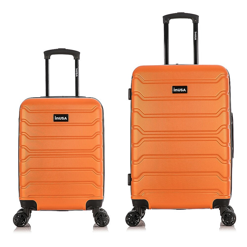 InUSA Trend 2-Piece Hardside Spinner Luggage Set, TSA Checkpoint Friendly, Orange (IUTRE0SM-ORA)