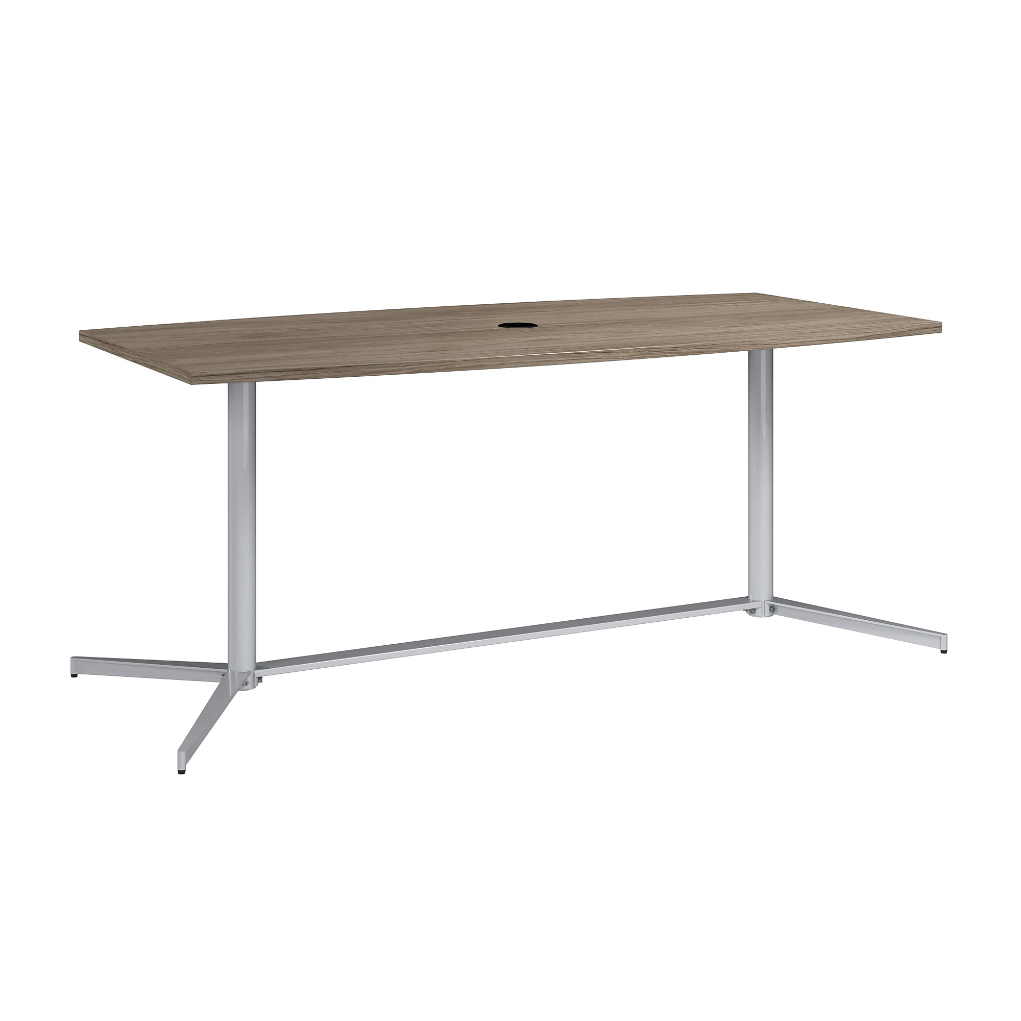 Bush Business Furniture 72"W x 36"D Boat Shaped Conference Table, Modern Hickory (99TBM72MHSVK)