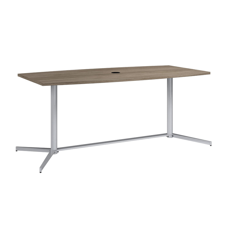 Bush Business Furniture 72"W x 36"D Boat Shaped Conference Table, Modern Hickory (99TBM72MHSVK)