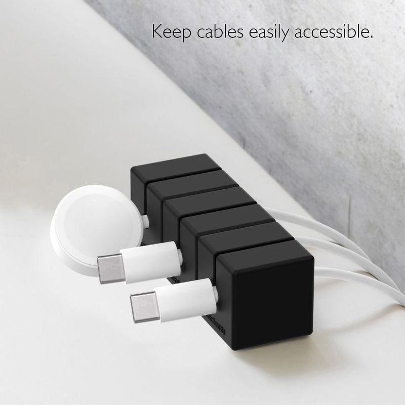 Function101 Cable Blocks, Magnetic Cable Organizers, Black 3/Pack (F101-CBXB3)