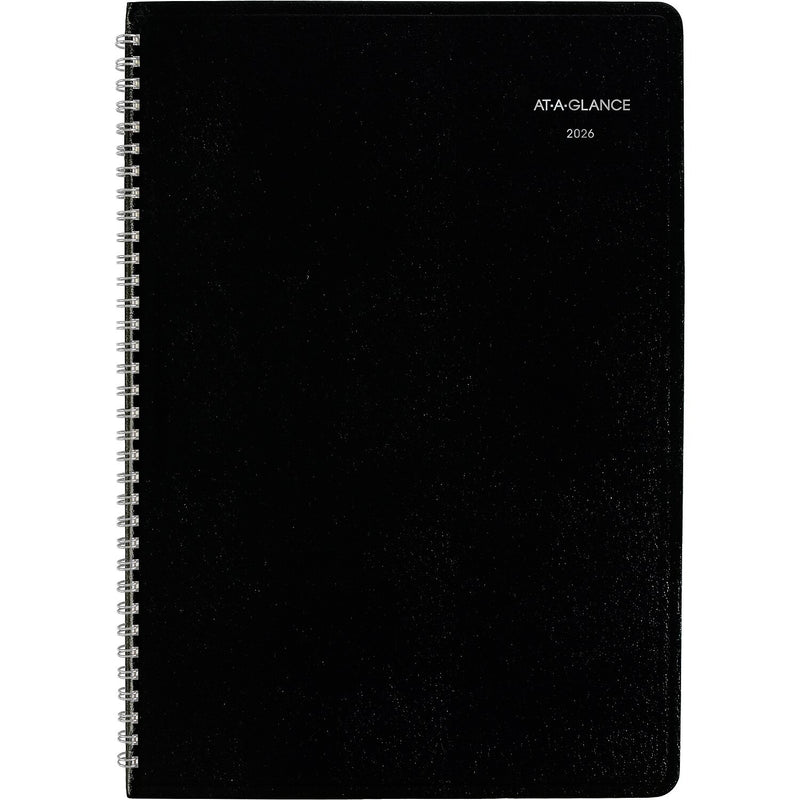 2026 AT-A-GLANCE DayMinder 8" x 12" Monthly Planner, Faux Leather Cover, Black (G470-00-26)