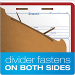 Pendaflex Pressboard Classification Folder, 1-Dividers, 1 3/4" Expansion, Letter Size, Dark Red, 10/Box (23731P)