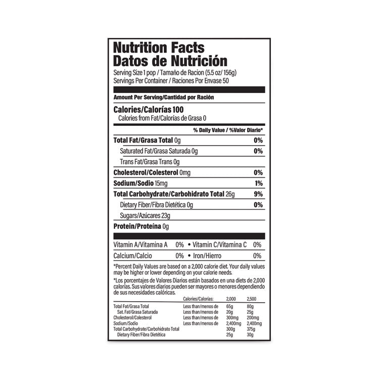 Giant Tropical Freezies Ice Pops, 5.5 oz Tube, Fruit Punch, Guava, Mango, Pineapple, 50/Carton