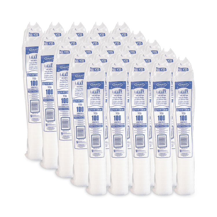 High-Impact Polystyrene Cold Cups, 3.5 oz, Plastic, Translucent, 100/Pack