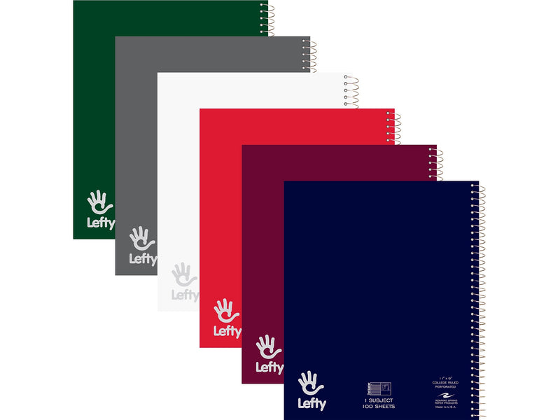 Roaring Spring Paper Products 1-Subject Notebooks, 9" x 11", College Ruled, 100 Sheets, Each (11096)