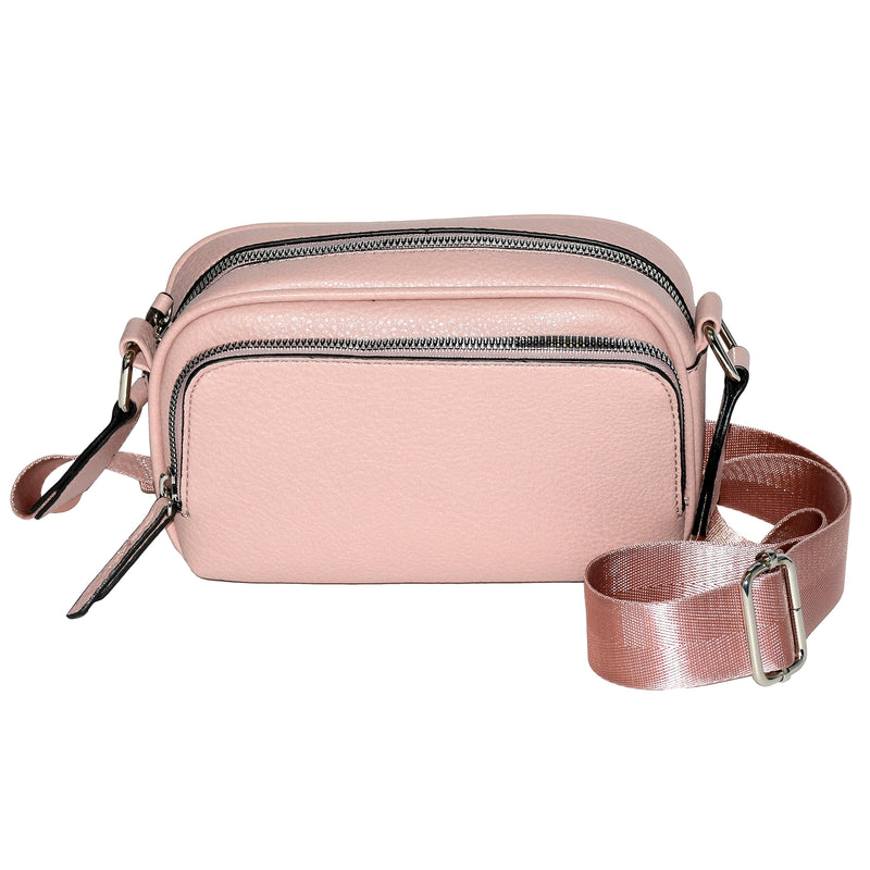 Nicci Cross-Body Bag with Front Zipper Pocket, Blush (NH07-BLS)