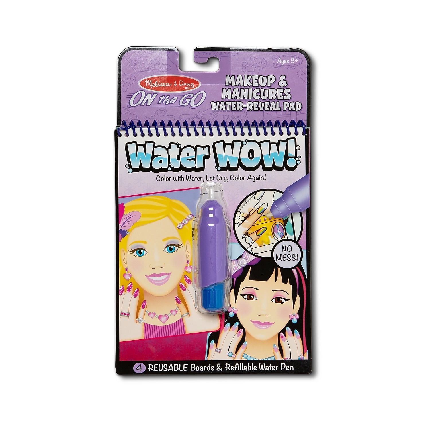 Melissa & Doug On the Go Water Wow! Reusable Water-Reveal Pad, 48/Pack (9416))