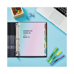 Clear Easy View Plastic Dividers With Multicolored Tabs And Sheet Protector, 5-Tab, 11 X 8.5, Clear, 1 Set
