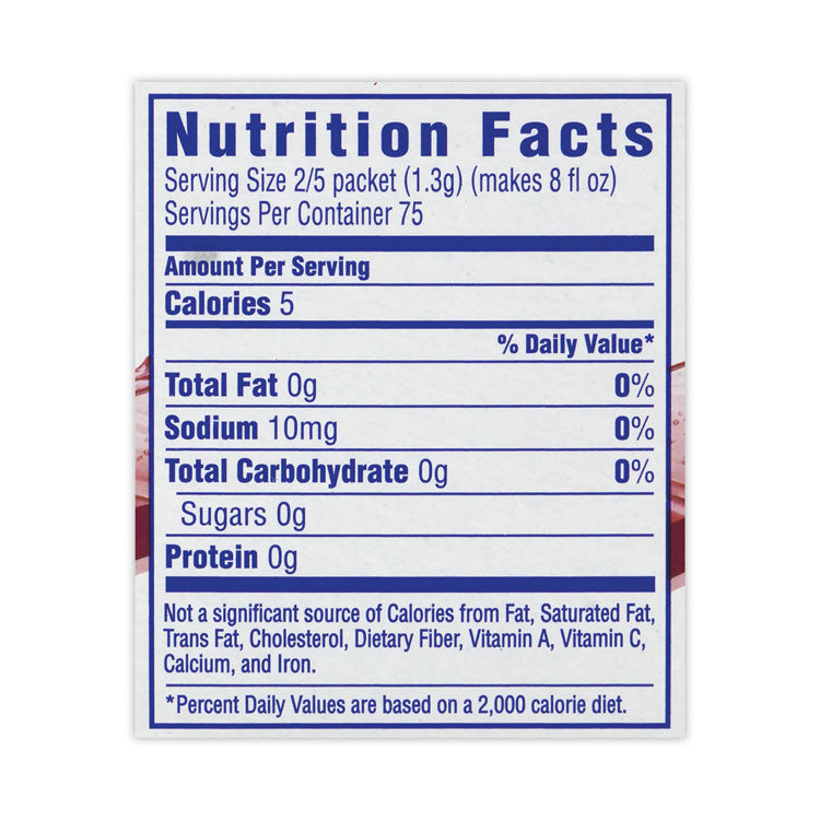 On-The-Go Sugar-Free Drink Mix, Fruit Punch, 0.11 oz Single-Serving Tubes, 30/Box, 2 Boxes/Carton