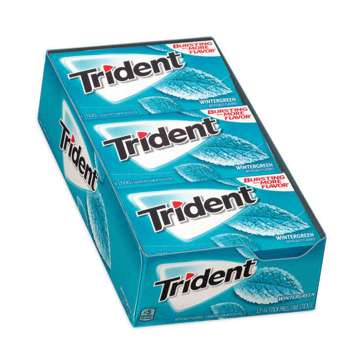 Sugar-Free Gum, Wintergreen, 14 Sticks/Pack, 12 Packs/Carton