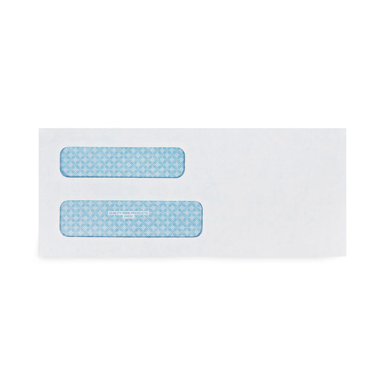 Double Window Security-Tinted Check Envelope, #8 5/8, Commercial Flap, Gummed Closure, 3.63 X 8.63, White, 1,000/box