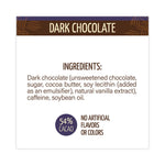 Caffeinated Dark Chocolate Bites, 0.47 oz Bars, 50 Bars/Carton