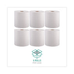 Hardwound Roll Towels, 1-Ply, 8" x 800 ft, White, 6 Rolls/Carton