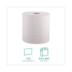 Hardwound Roll Towels, 1-Ply, 8" x 800 ft, White, 6 Rolls/Carton