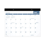 Academic Large Print Desk Pad, 21.75 x 17, White/Blue Sheets, 12 Month (July to June): 2025 to 2026