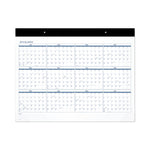 Academic Large Print Desk Pad, 21.75 x 17, White/Blue Sheets, 12 Month (July to June): 2025 to 2026