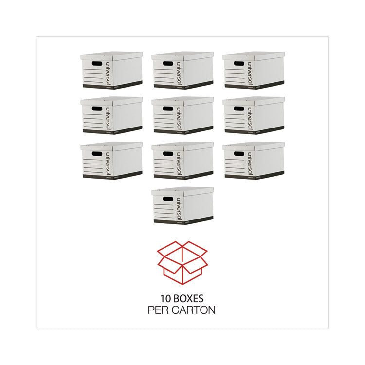 Basic-Duty Economy Record Storage Boxes, Letter/legal Files, 12" X 15" X 10", White, 10/carton