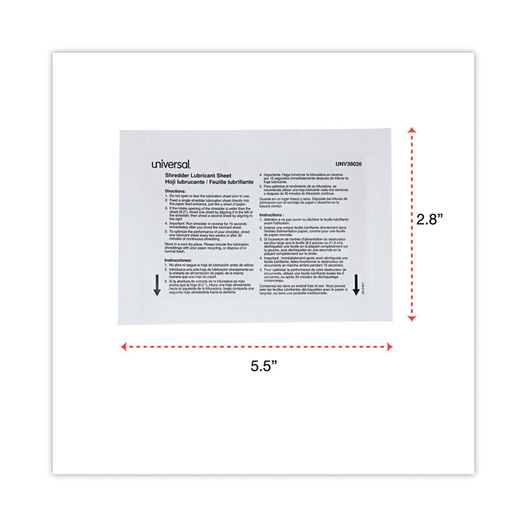 Shredder Lubricant Sheets, 8.4 x 5.9, 24 Sheets/Pack