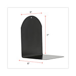 Magnetic Bookends, 6 x 5 x 7, Metal, Black, 1 Pair