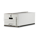 Deluxe Quick Set-Up String-And-Button Boxes, Legal Files, White, 12/carton